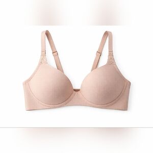 Sophie B Nude T Shirt Bra 34A Lightly Padded Underwire Lace Detail